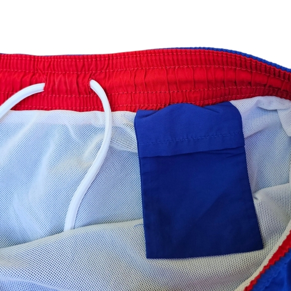 Polo by Ralph Lauren Men's Cobalt Blue/ Red Swim Shorts. - Picture 5 of 5